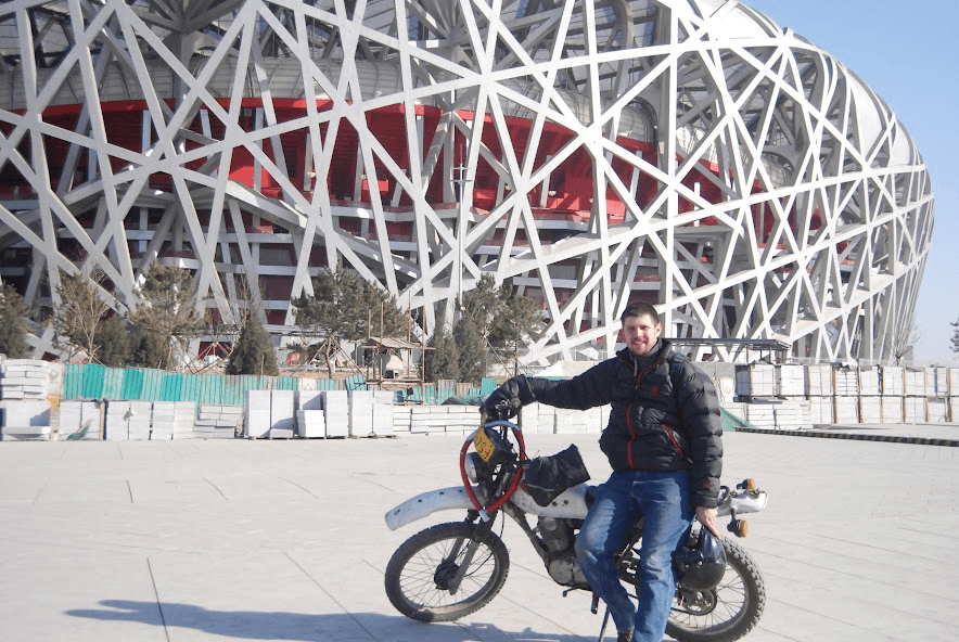 The Beijing National Stadium under construction in 2007